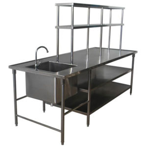 Preparation Sinktable with Overshelves